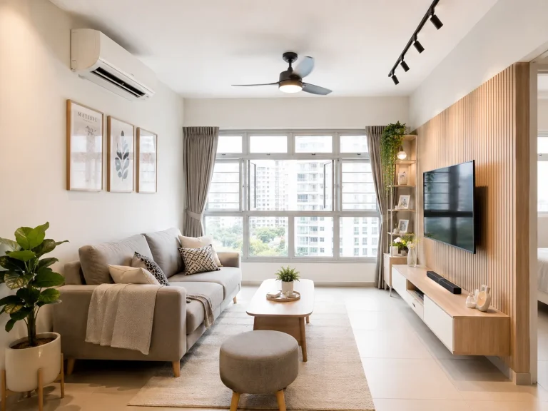 Newly renovated HDB BTO flat in Singapore with split unit aircon installed — complete guide to aircon servicing for new BTO homeowners