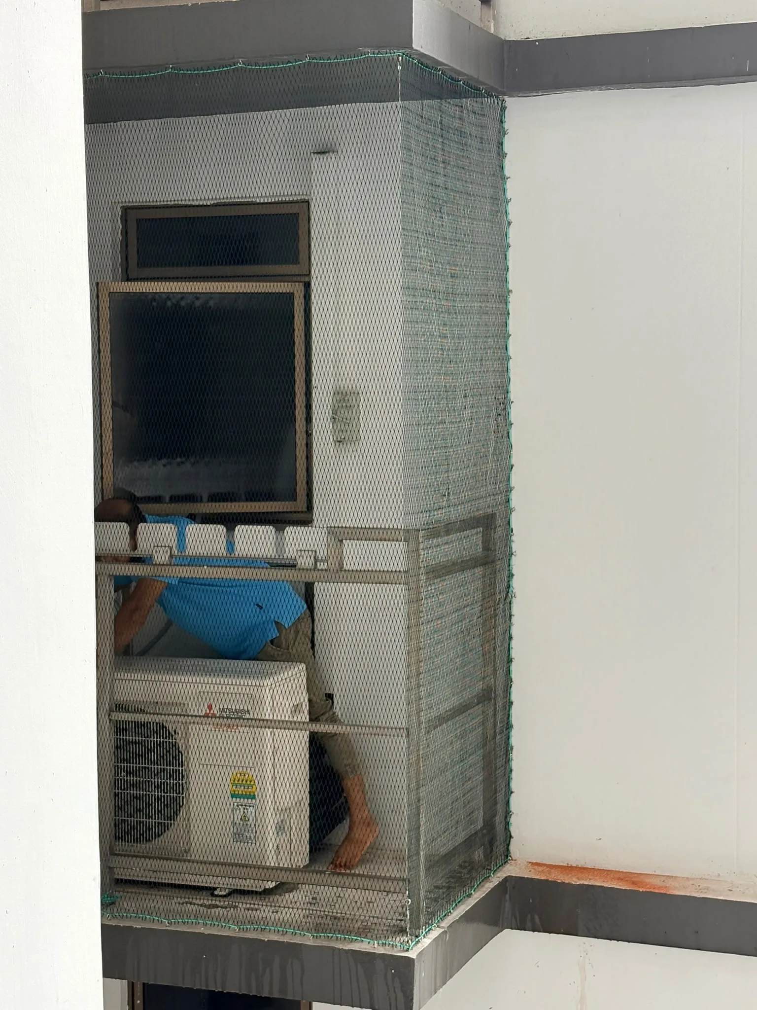 Aircon ledge netting completed job Singapore condo